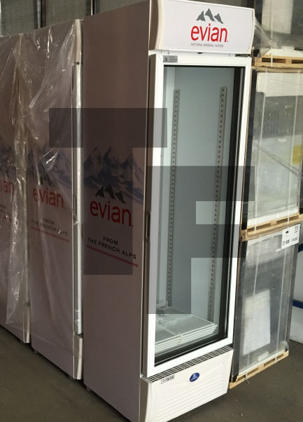 Evian Sanden Upright Display Cooler