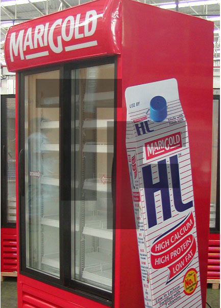 HL Milk Sanden 2 Door Removable Deck Cooler