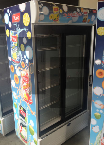 Yeos Iced Tea Sanden 2 Door Sliding Cooler