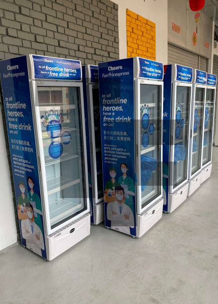 NTUC Fairprice Sanden Display Coolers Frontline Heroes